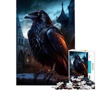 Puzzle de 1000 pièces pour Adolescents Corbeau Fantastique dans Un château Jeu addictif pour cultiver la Patience et se détendre Course de Vitesse Manuelle (Dimensions 50x75cm)