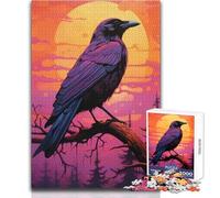 Puzzle de 1000 pièces pour Adolescents - Corbeaux et corneilles - Design élégant - Cadeau d'anniversaire - Dimensions:38x26cm