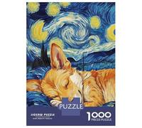 Puzzle De 1000 Pièces pour Adolescents Corgi in Starry Night Casse-tête pour Adolescents - Jeu Difficile Et Stimulant - Cadeau 52x38cm/1000pcs