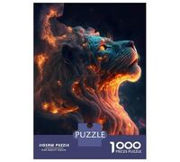 Puzzle De 1000 Pièces pour Adolescents Cosmic Lion Puzzle pour Adultes Jeu Manuel Décoration Murale Cadeaux pour Amis Et Famille 52x38cm/1000pcs
