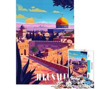 Puzzle de 1000 pièces pour Adolescents Coucher de Soleil à Jérusalem Jeux relaxants Jouet addictif pour cultiver la Patience Défi Stimulant (Dimensions 38x52cm)
