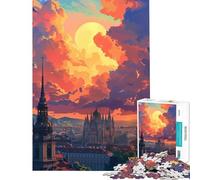 Puzzle de 1000 pièces pour Adolescents Coucher de Soleil à Vienne (Autriche) idéal pour Un Anniversaire ou Noël Jeu Impossible à partir de 14 Ans 38x26cm