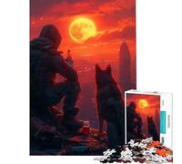 Puzzle de 1000 pièces pour Adolescents Coucher de Soleil avec Mon Chien Jeu Relaxant et éducatif Cadeau d'anniversaire Analyse et logique (Dimensions 50x75m)