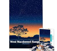 Puzzle de 1000 pièces pour Adolescents Coucher de Soleil sur Les Monts MacDonnell Ouest Jeu éducatif et Stimulant à compléter décoration Murale pour Les 14 Ans et Plus (50x75cm)
