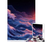Puzzle de 1000 pièces pour Adolescents Coucher de Soleil sur l'océan avec Une Vague Décoration intérieure Jouet Cadeau d'anniversaire Jeu éducatif Chaque pièce est Unique Dimensions 38x26cm