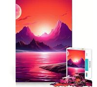 Puzzle de 1000 pièces pour Adolescents Coucher de Soleil Tropical, Mirage, Ajustement Parfait, Jeu, énigmes, Divertissement, Loisirs, décoration de Noël (38x26cm)