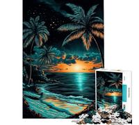 Puzzle de 1000 pièces pour Adolescents Coucher de Soleil Tropical sur la Plage Puzzle à gratter aux Crayons pour Adultes Jouet à Faire soi-même Une œuvre d'art Cadeau Unique pour Un Anniversaire