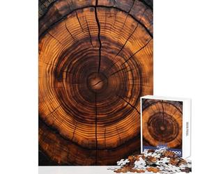 Puzzle de 1000 pièces pour Adolescents Coupe transversale d'un Tronc d'arbre Jeu Relaxant pour Toute la Famille Jouet à Monter soi-même Entraîne Ton Cerveau et ta dextérité (38x26cm)