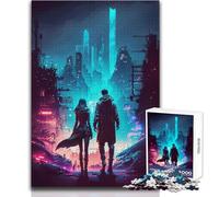 Puzzle de 1000 pièces pour Adolescents - Couple de Cyber City - Idéal pour se détendre et se Relaxer - Découpe Nette et régulière - Dimensions:38x52cm