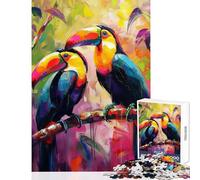 Puzzle de 1000 pièces pour Adolescents Couple de Toucans Décoration Murale Jouet Cadeau d'anniversaire Jeu Impossible 50x75cm