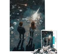 Puzzle de 1000 pièces pour Adolescents Couple Observant Les étoiles sous Les étoiles filantes Puzzle pour Adultes Jouet de décoration Murale Motif à Assembler Cadeau Unique pour Anniversaire et Noël