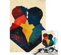 Puzzle de 1000 pièces pour Adolescents Couple Queer s'embrassant (Silhouette) Un Jeu Difficile à compléter mais Amusant et Humoristique Jeu Pratique à partir de 14 Ans Format 38x26cm