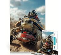 Puzzle de 1000 pièces pour Adolescents Course de Karting Tortue Découpe Nette Jeu cognitif Amusant Jeu pour Passer Le Temps Décoration de Noël pour la Maison (38x52cm)