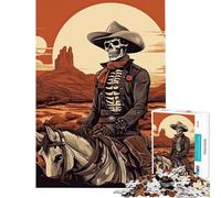 Puzzle de 1000 pièces pour Adolescents Cowboy dans Le désert Un Puzzle Difficile et Stimulant Une véritable œuvre d'art Jeu Amusant adapté aux Personnes de 14 Ans et Plus (50x75cm)