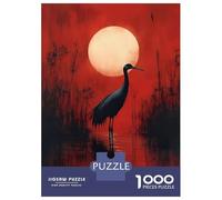 Puzzle De 1000 Pièces pour Adolescents Crane in Red Sunset Puzzles pour Adolescents - Défi Difficile - Chaque Pièce Est Unique - Jouets Éducatifs 38x26cm/1000pcs