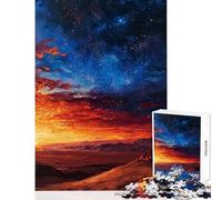 Puzzle de 1000 pièces pour Adolescents-Crépuscule dans Le désert-Horizon-Jeu de Construction-Cadeau Artistique-Jeu éducatif-Collection d'artistes-Beaux-Arts (Dimensions 50x75cm)