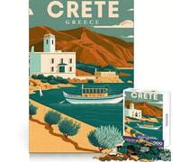 Puzzle de 1000 pièces pour Adolescents,Crète,Grèce,Jeu d'assemblage précis,entraînement à la Concentration,Divertissement et Calme,Cadeau d'anniversaire Artistique (38x26cm)