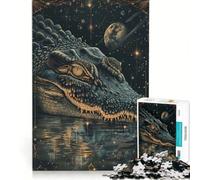 Puzzle de 1000 pièces pour Adolescents Crocodile d'eau Carte de Tarot Jeu Relaxant et Stimulant pour améliorer l'amour au Sein des Couples 38x26cm