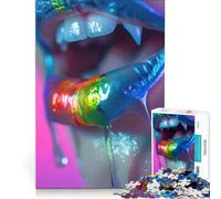 Puzzle de 1000 pièces pour Adolescents Crocs de Vampire Arc-en-Ciel Jeu éducatif Cadeau d'anniversaire Collection d'artistes Beaux-Arts 38x26cm