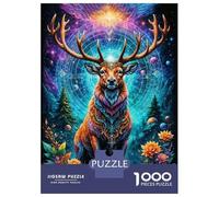 Puzzle De 1000 Pièces pour Adolescents Crowned Deer of Universe Puzzles pour Adultes Jeux Relaxants, Amusants Et Humoristiques, Idéal comme Cadeau 52x38cm/1000pcs