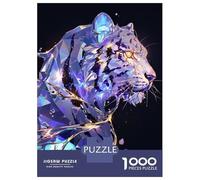 Puzzle De 1000 Pièces pour Adolescents Crystal Tiger with Golden Accents Jeu De Réflexion Amusant Et Humoristique, Cadeau Unique pour Un Anniversaire Ou Noël 70x50cm/1000pcs