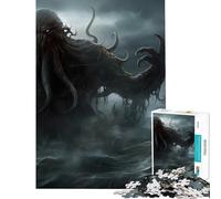 Puzzle de 1000 pièces pour Adolescents Cthulhu Roi des Monstres Jeu éducatif défi Jouet Cadeau Amusant décoration Murale (Taille 38x26cm)