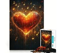 Puzzle de 1000 pièces pour Adolescents « Cœur brûlant » Musique Jeu précis Développe l'esprit et la Coordination Loisirs Amusants Décoration de Noël pour la Maison (38x52cm)