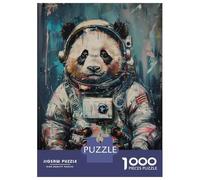 Puzzle De 1000 Pièces pour Adolescents Cute Astronaut Panda Puzzle pour Adultes, Jouet Anti-Stress, Modèle À Assembler, Idéal comme Cadeau 38x26cm/1000pcs