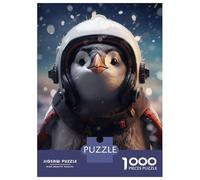 Puzzle De 1000 Pièces pour Adolescents Cute Astronaut Penguin Puzzle pour Adultes, Jouet Anti-Stress, Modèle À Assembler, Idéal comme Cadeau 70x50cm/1000pcs