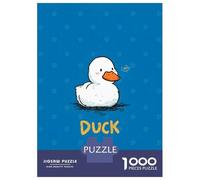 Puzzle De 1000 Pièces pour Adolescents Cute Cartoon Duck Illustration on Blue Puzzle Adulte Jeu Manuel D'assemblage De Motifs Idéal comme Cadeau 52x38cm/1000pcs