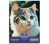 Puzzle De 1000 Pièces pour Adolescents Cute Cat New Paint Puzzle pour Adultes Jouet Décoration Murale Cadeaux pour Femmes Interaction Parent-Enfant 52x38cm/1000pcs
