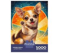 Puzzle De 1000 Pièces pour Adolescents Cute Chihuahua Waving Paw Puzzle pour Adolescents Analyse Et Logique Difficile Et Stimulant, Idéal comme Cadeau 38x26cm/1000pcs