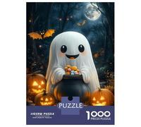 Puzzle De 1000 Pièces pour Adolescents Cute Halloween Ghost Puzzle pour Adultes Jeu Manuel Décoration Murale Cadeaux pour Amis Et Famille 38x26cm/1000pcs
