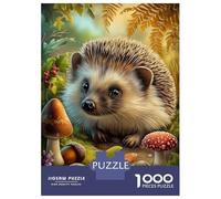 Puzzle De 1000 Pièces pour Adolescents Cute Hedgehog in Autumn Forest Scene Puzzle pour Adultes Jeux De Détente Course De Vitesse Manuelle Cadeaux De Noël Et d'anniversaire 70x50cm/1000pcs