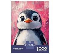 Puzzle De 1000 Pièces pour Adolescents Cute Penguin Artwork-1 Puzzle pour Adultes Jeux Relaxants Assemblage De Motifs Cadeaux d'anniversaire Et Cadeaux Uniques 38x26cm/1000pcs