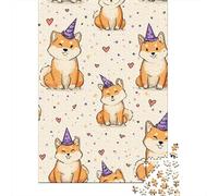 Puzzle De 1000 Pièces pour Adolescents Cute Shiba Inu Pattern Puzzles pour Adolescents Jeux De Détente Difficulté Difficile Cadeaux pour Les Amis Et La Famille 70x50cm/1000pcs