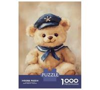 Puzzle De 1000 Pièces pour Adolescents Cute Teddy Bear with Hat Puzzle Adulte Jouets Anti-Stress Cadeaux pour Femmes Cadeaux Uniques pour Anniversaire Et Noël 38x26cm/1000pcs