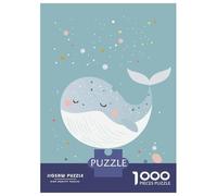 Puzzle De 1000 Pièces pour Adolescents Cute Whale Illustration with Colorful Dots Puzzles pour Adultes - Jeux À Faire Soi-même - Améliore La Mémoire - Difficile Et Stimulant 38x26cm/1000pcs