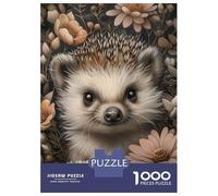 Puzzle De 1000 Pièces pour Adolescents Cute Whimsical Hedgehog Puzzle pour Adultes, Jouet Anti-Stress, Cadeau d'anniversaire, Activités Amusantes À La Maison, 52x38cm/1000pcs