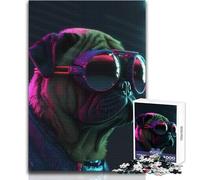 Puzzle de 1000 pièces pour Adolescents - Cyber Pug - Un Jeu de défi Unique, Amusant et Original - 38x26cm