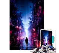 Puzzle de 1000 pièces pour Adolescents Cyberpunk City of Night Jeu Familial Stimulant l'intelligence et Le Cerveau Jouet addictif œuvre d'art Cadeau activités familiales (Dimensions 50x75cm)