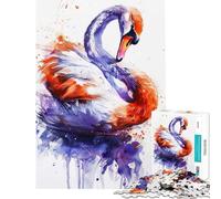 Puzzle de 1000 pièces pour Adolescents Cygne Aquarelle Difficile et Stimulant mais Amusant et Humoristique décoration Murale Convient aux 14 Ans et Plus 38x26cm