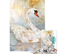 Puzzle de 1000 pièces pour Adolescents Cygne doré Jeu Stimulant et éducatif pour améliorer la mémoire pour Un échange de Cadeaux (Taille 50x75m)