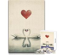Puzzle de 1000 pièces pour Adolescents « Cygnes Amoureux », Jeu intellectuel Difficile, décoration Murale, Dimensions : 50x75cm