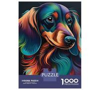 Puzzle De 1000 Pièces pour Adolescents Dachshund Style 1 Puzzle pour Adultes Jeu Manuel pour Améliorer La Mémoire Cadeau d'anniversaire, Cadeaux, 52x38cm/1000pcs
