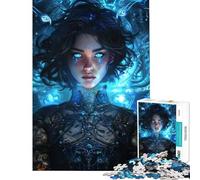 Puzzle de 1000 pièces pour Adolescents Dame en Bleu Activités Amusantes à la Maison Améliore la mémoire Décoration Murale À partir de 14 Ans (38x26cm)