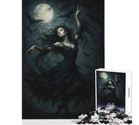 Puzzle de 1000 pièces pour Adolescents Danse des Ombres au Clair de Lune Décoration Murale Amusante Cadeau Stimulant Jeu de réflexion Renforce l'amour Entre Couples Dimensions 38x26 cm