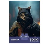 Puzzle De 1000 Pièces pour Adolescents Dark Evil Funny Ninja Cat Puzzle, Jouet, Décoration Murale, Défi Difficile, Cadeau pour Les Amis Et La Famille 38x26cm/1000pcs