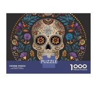 Puzzle De 1000 Pièces pour Adolescents Day of The Dead Sugar Skull Art Print Puzzles pour Adultes Jeu Familial Amusant Et Humoristique, Idéal comme Cadeau 38x26cm/1000pcs