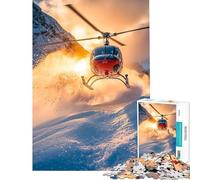 Puzzle de 1000 pièces pour Adolescents Décollage d'un hélicoptère Jeu Manuel et éducatif Cadeau de Noël Secret Passe-Temps idéal Pendant Les Vacances à la Maison (Dimensions 38x52cm)